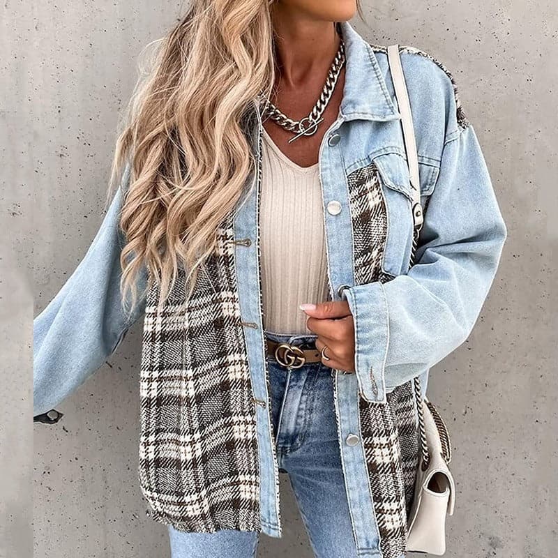Krohn-e | Shirtjacke - Oversize Passform - Karierte und Einfarbige - Lange Ärmel - Knöpfe