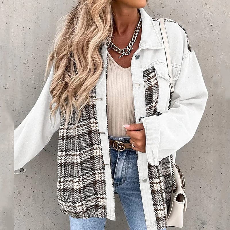 Krohn-e | Shirtjacke - Oversize Passform - Karierte und Einfarbige - Lange Ärmel - Knöpfe