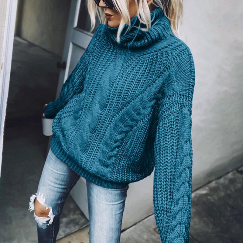 Krohn-e | Chunky Strickpullover mit Rollkragen Weich und Warm Kabelstrick