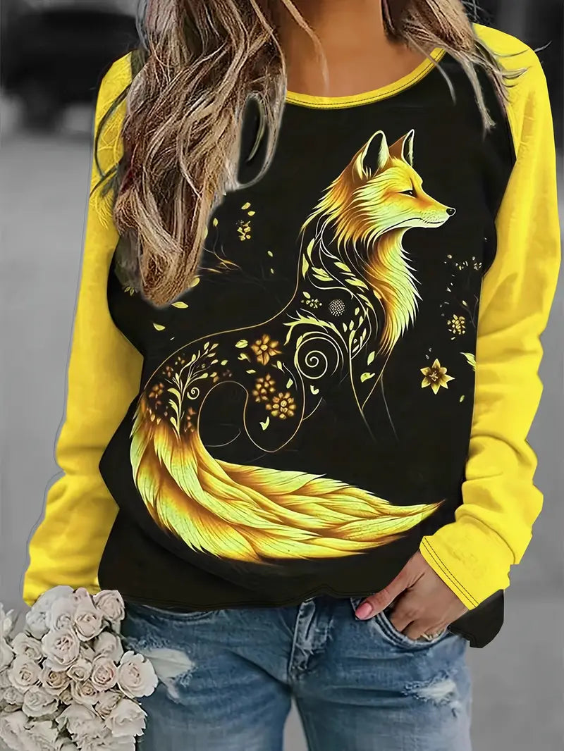 Fudus Damen Sweatshirt mit Fuchs-Grafik