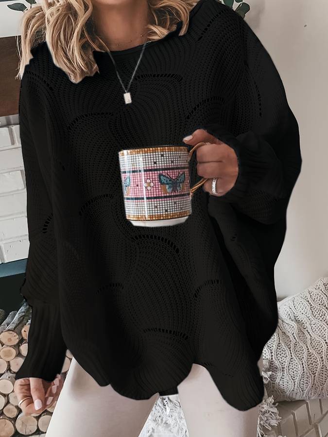 Einfarbiger, entspannter Pullover