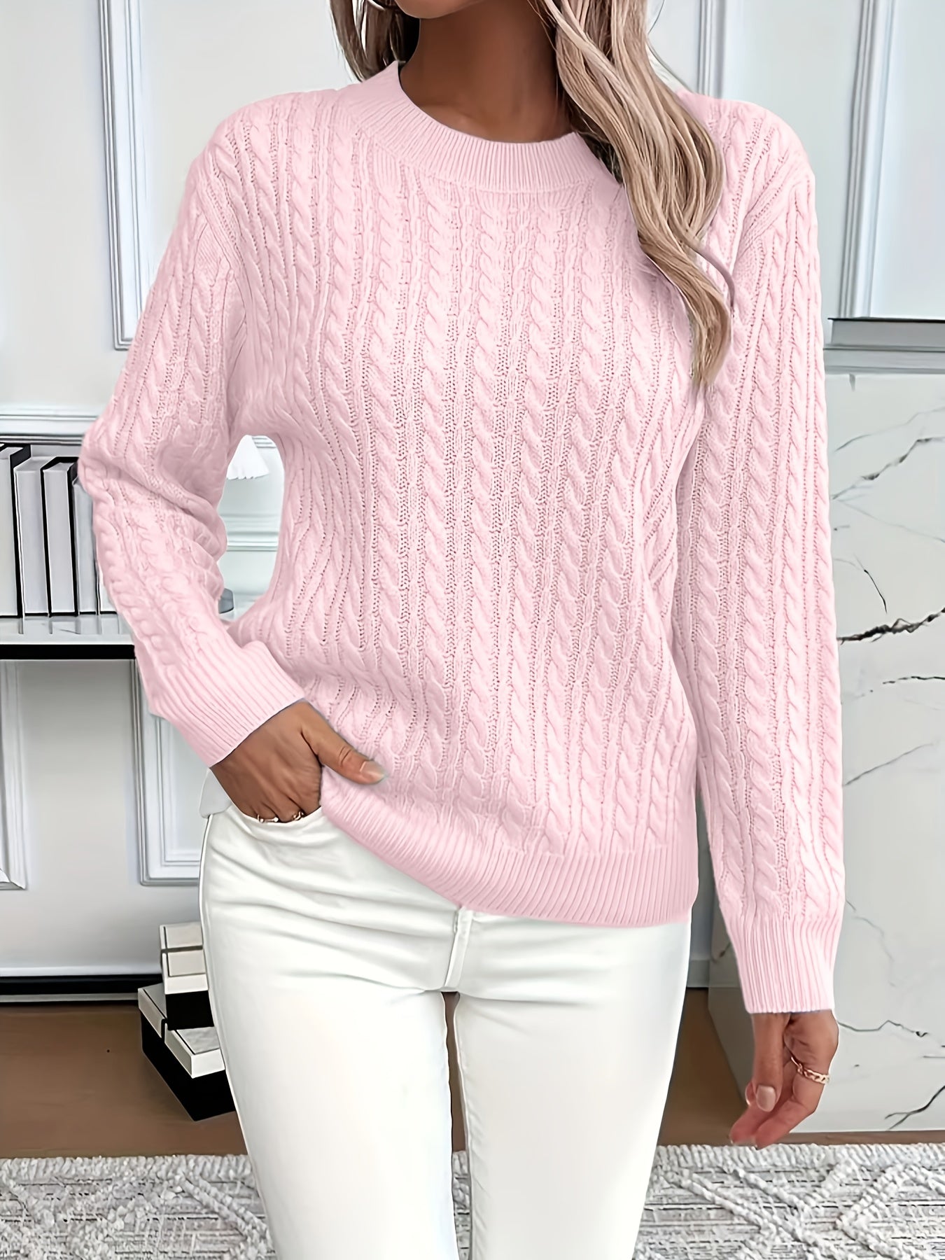 Krohn-e | Eleganter Kabelstrickpullover mit Strukturmuster
