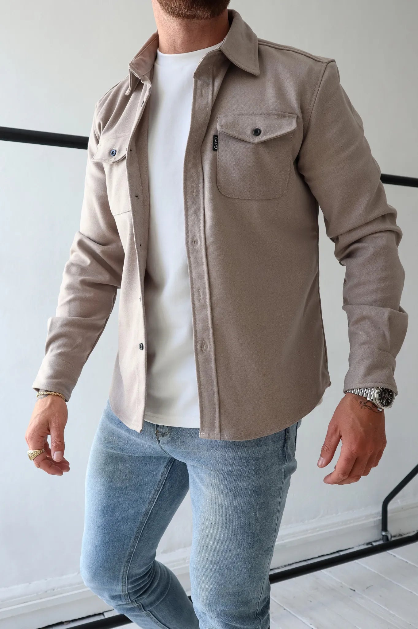 Herren Hemdjacke mit Knopfleiste von Marei