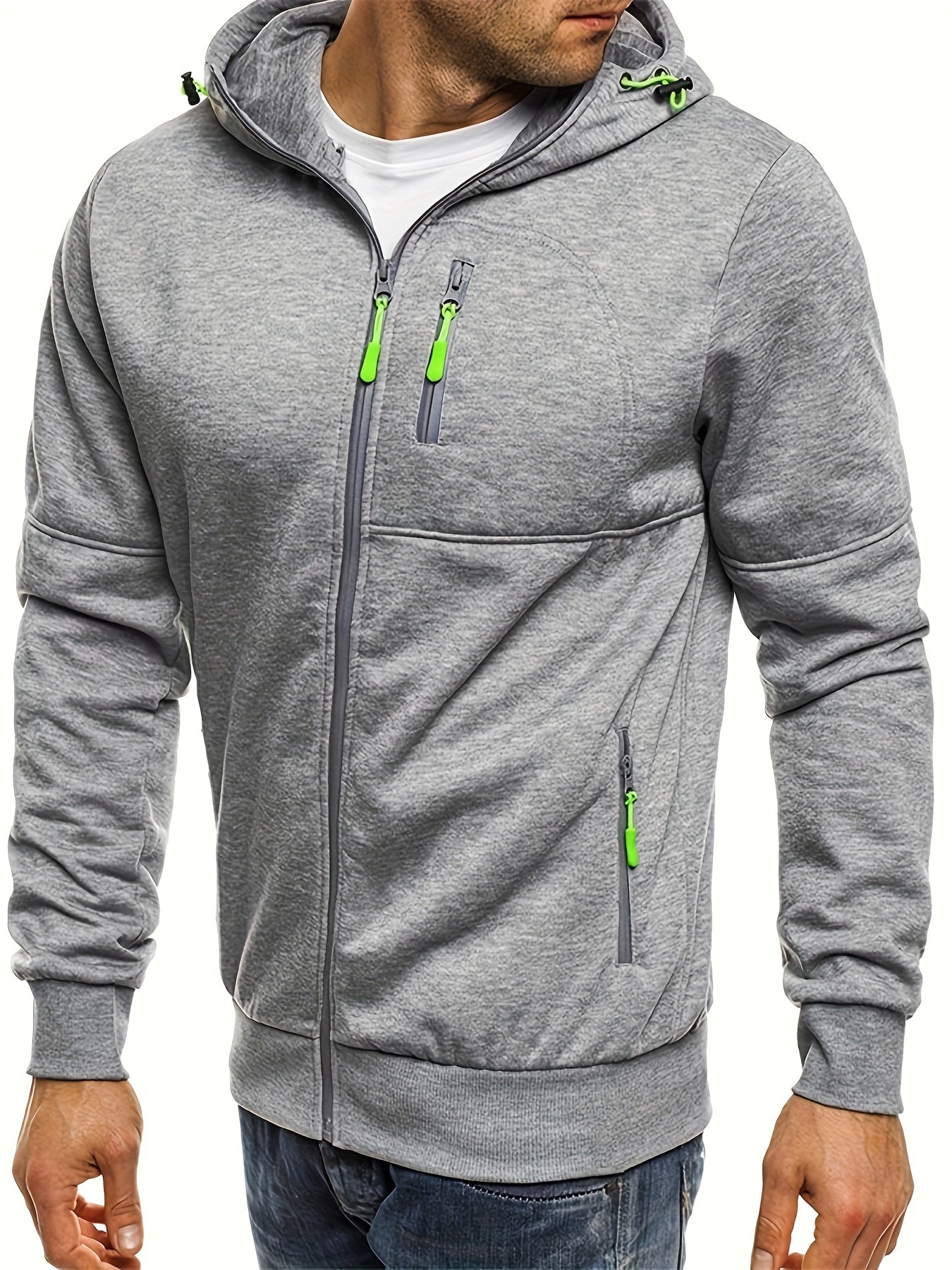 Krohn-e | Sportliche Kapuzenjacke mit Reißverschluss Bequem und Atmungsaktiv Perfekt für Outdoor-aktivitäten
