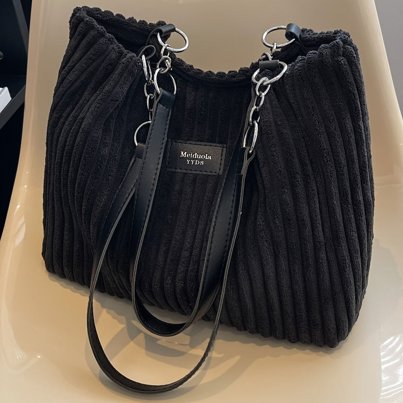 Schultertasche im eleganten Cord-Stil