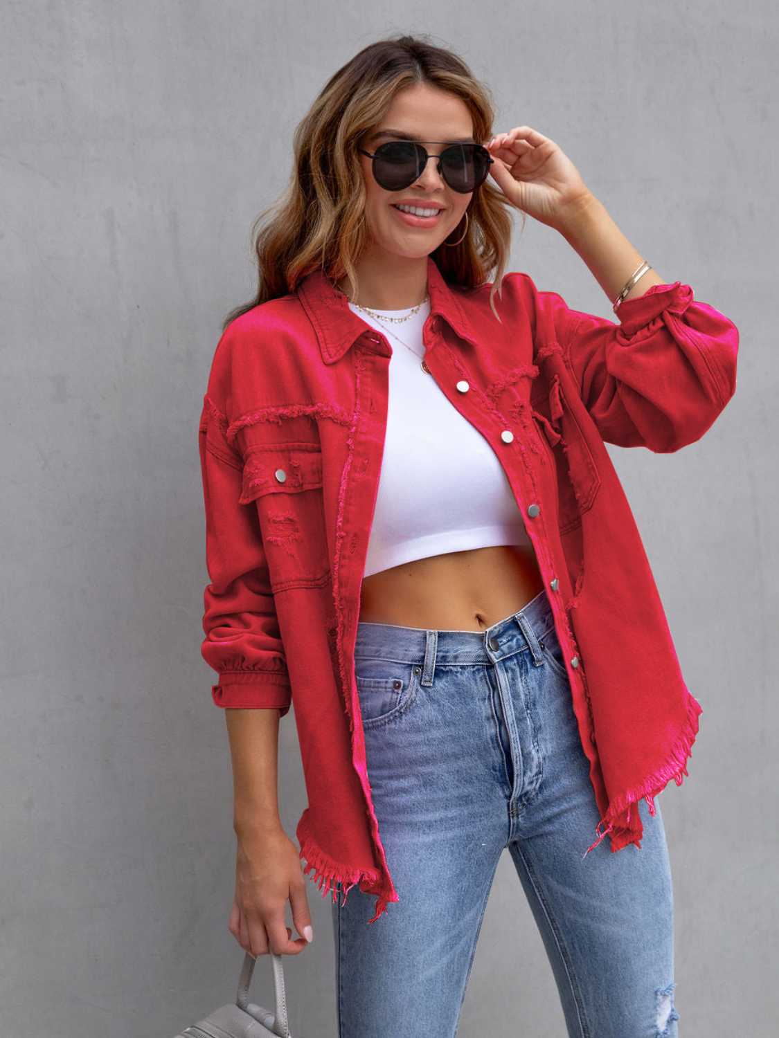 Krohn-e | Distressed Drop Shoulder Denimjacke