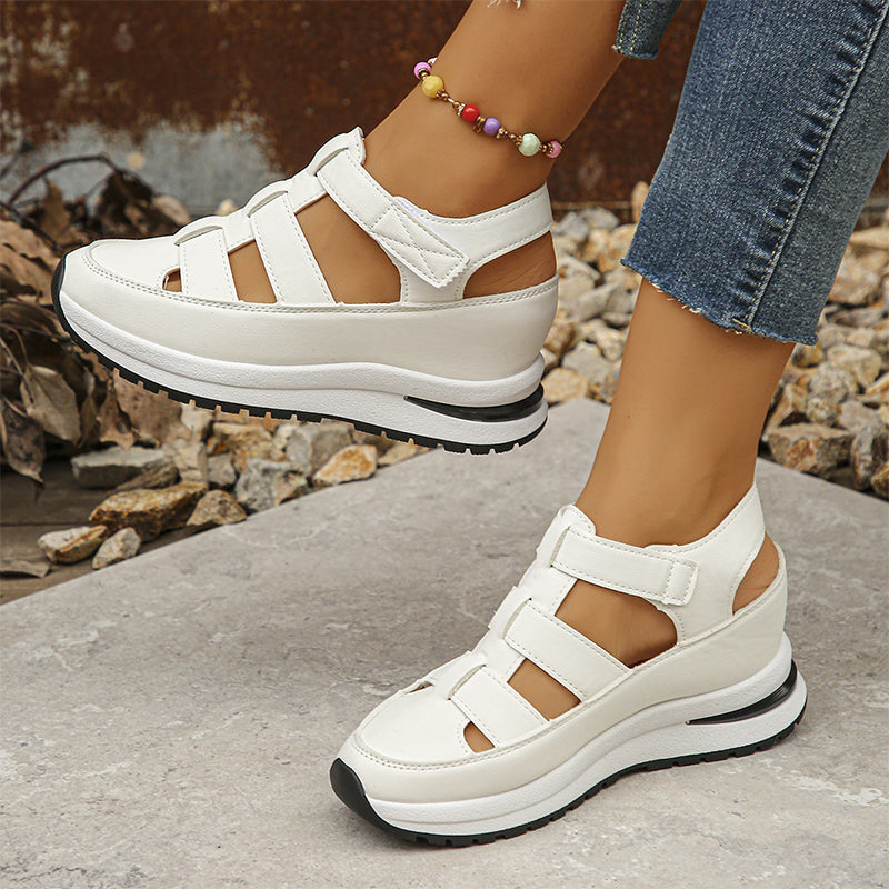 KROHN-E Damen Sneaker Leichtgewicht Gepolstert Erhöhte Sohle 6,7cm