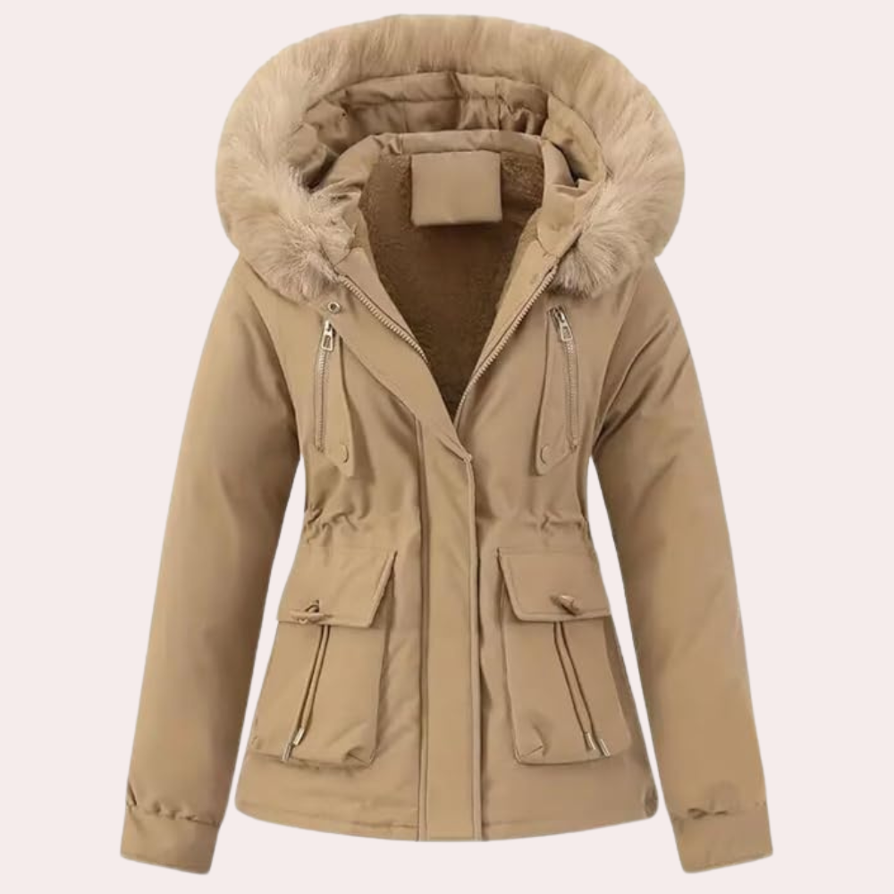 Krohn-e | Damen Winterjacke mit Kapuze und Warmfutter