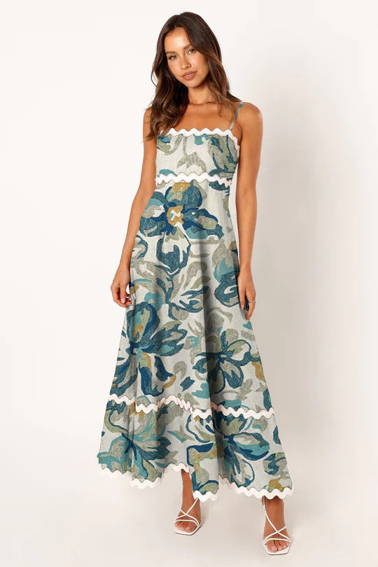 Fudus Einfarbiges Spitzen-Trägeroberteil-Kleid