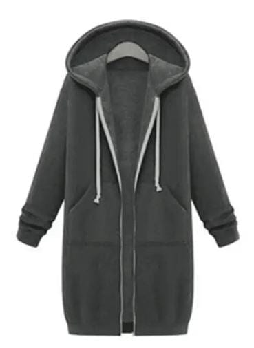 Einfarbiger Damen-Hoodie mit langen Ärmeln von Fudus