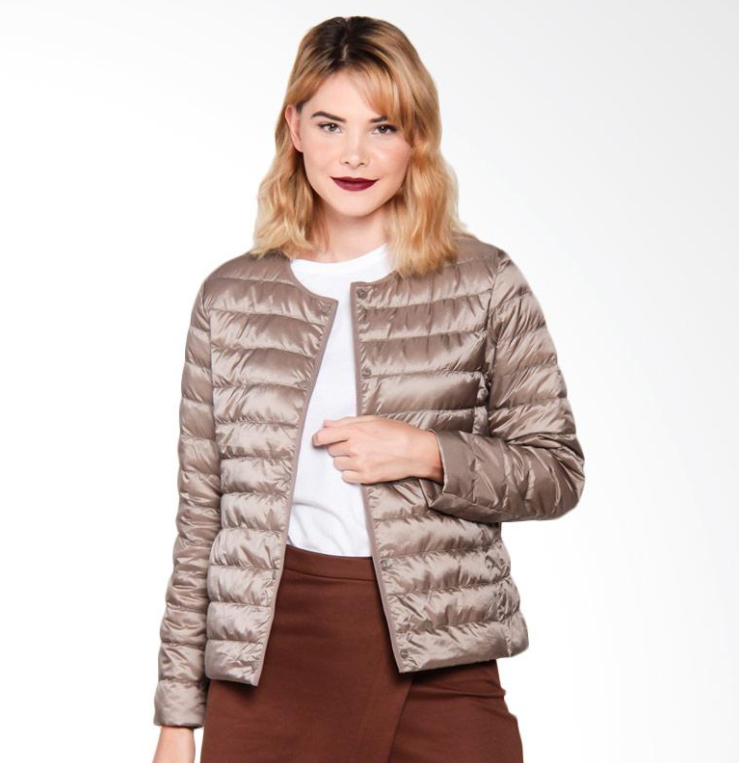 Krohn-e | Daunenjacke ohne Kragen "Elegance Essential"