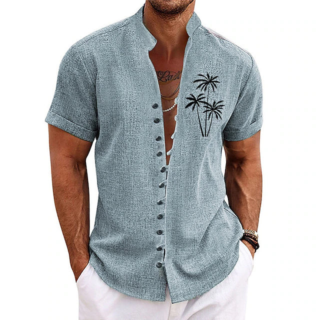 Stilvolles Herren-Sommerhemd mit Palmenmotiv von Arnfried