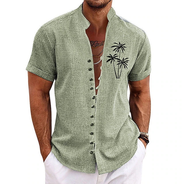 Stilvolles Herren-Sommerhemd mit Palmenmotiv von Arnfried