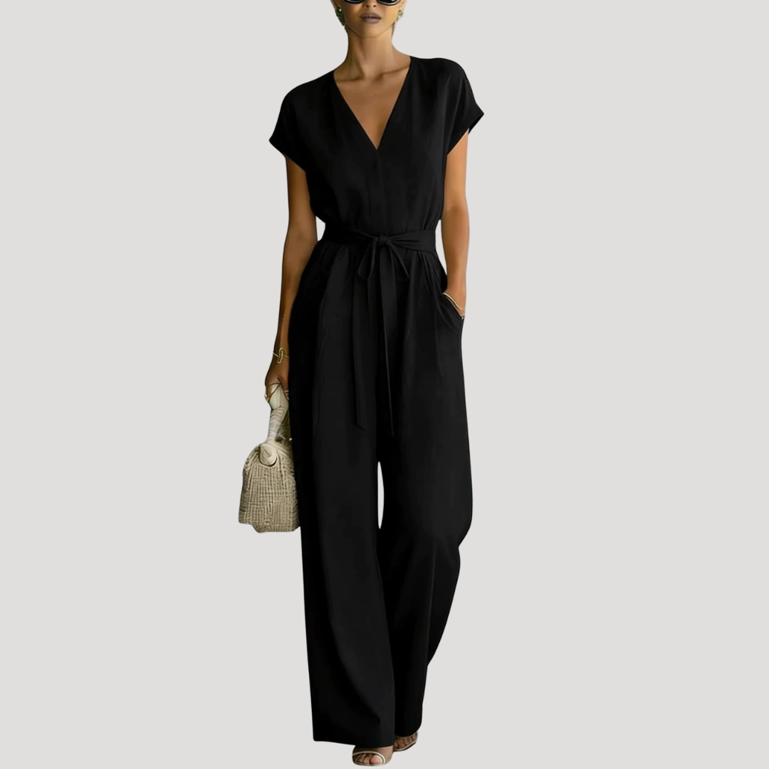 Cordova | Damen V-Ausschnitt Wide Leg Jumpsuit