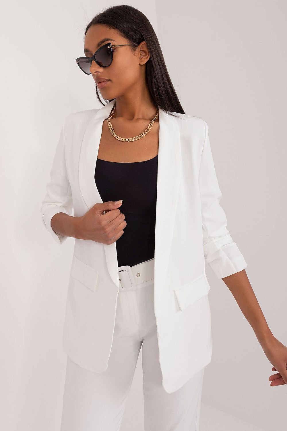 Krohn-e | Blazer mit Offener Vorderseite Leicht und Stilvoll Perfekt für Lagenlook
