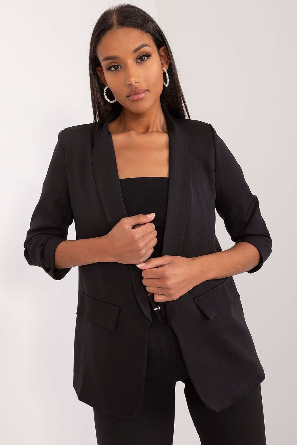 Krohn-e | Blazer mit Offener Vorderseite Leicht und Stilvoll Perfekt für Lagenlook