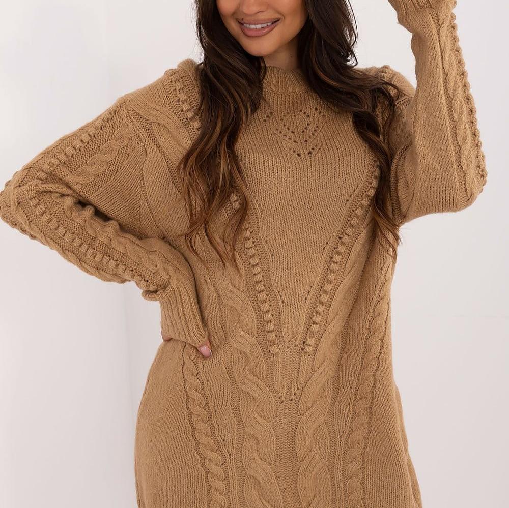 Krohn-e | Strickkleid mit Kabelmuster Warm und Komfortabel Eleganter Stil