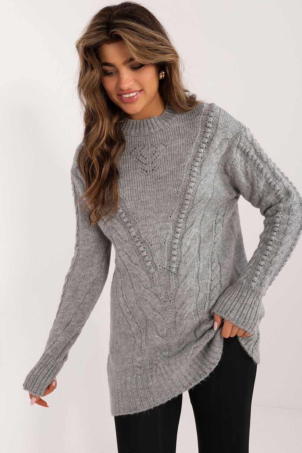 Krohn-e | Strickkleid mit Kabelmuster Warm und Komfortabel Eleganter Stil