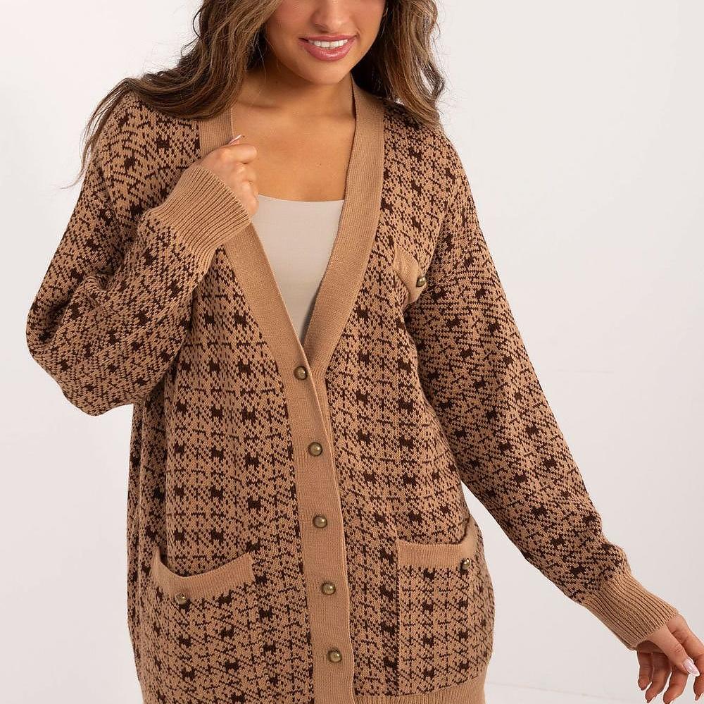 Krohn-e | Cardigan mit Muster Knopfverschluss Weich und Warm