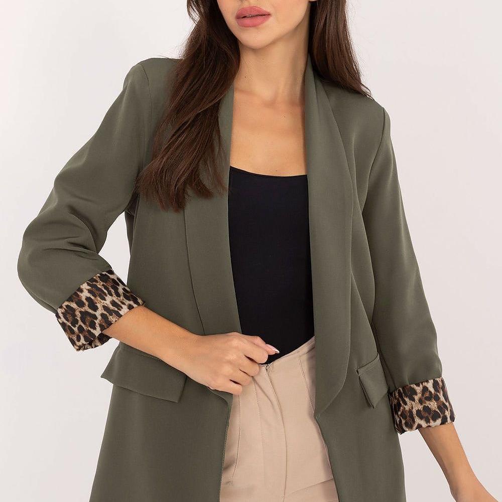 Krohn-e | Blazer mit Leoparden-details Stilvoll und Zeitlos Einzigartiger Schnitt