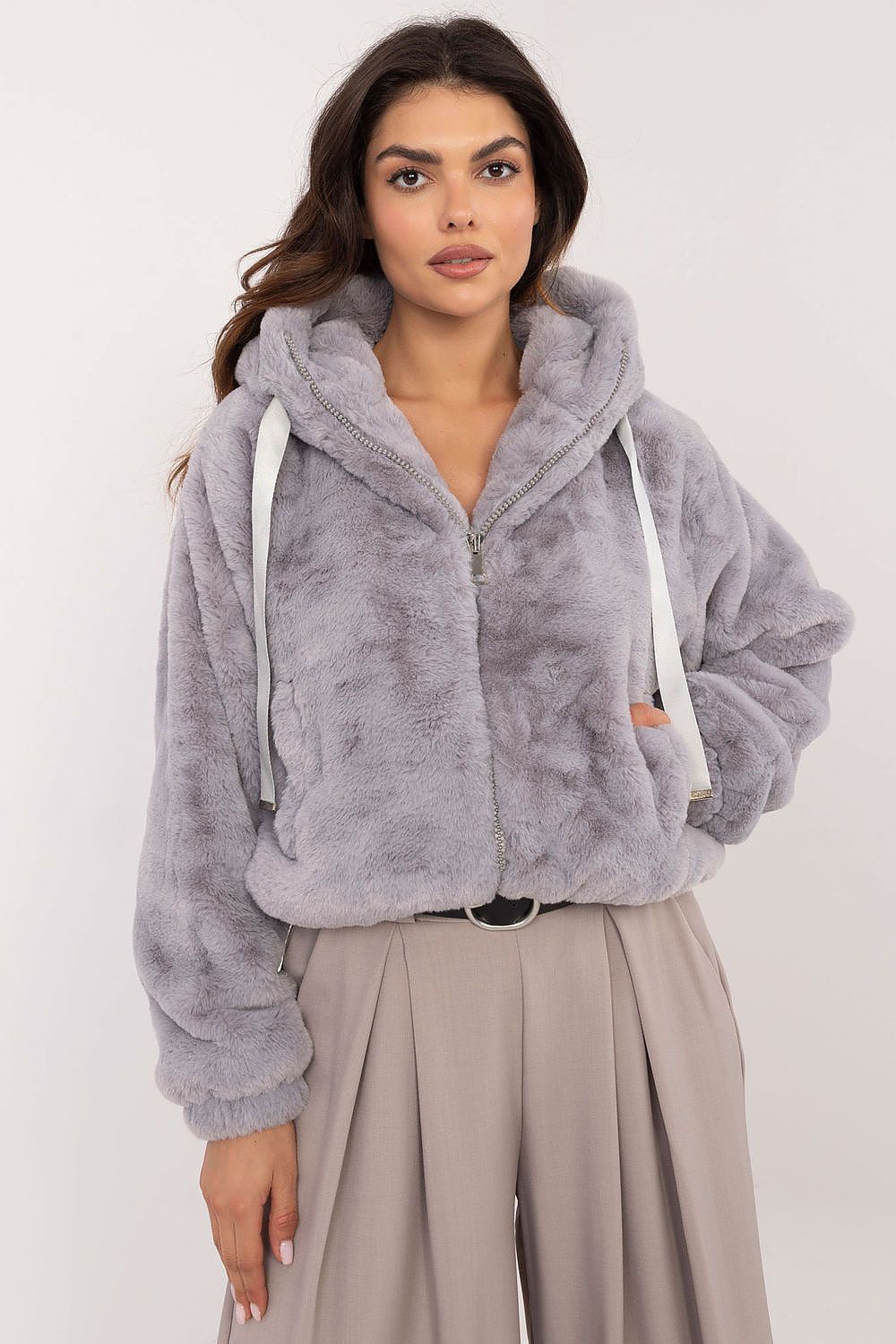 Krohn-e | Plüschjacke mit Kapuze Weich und Warm Lässiger Komfort
