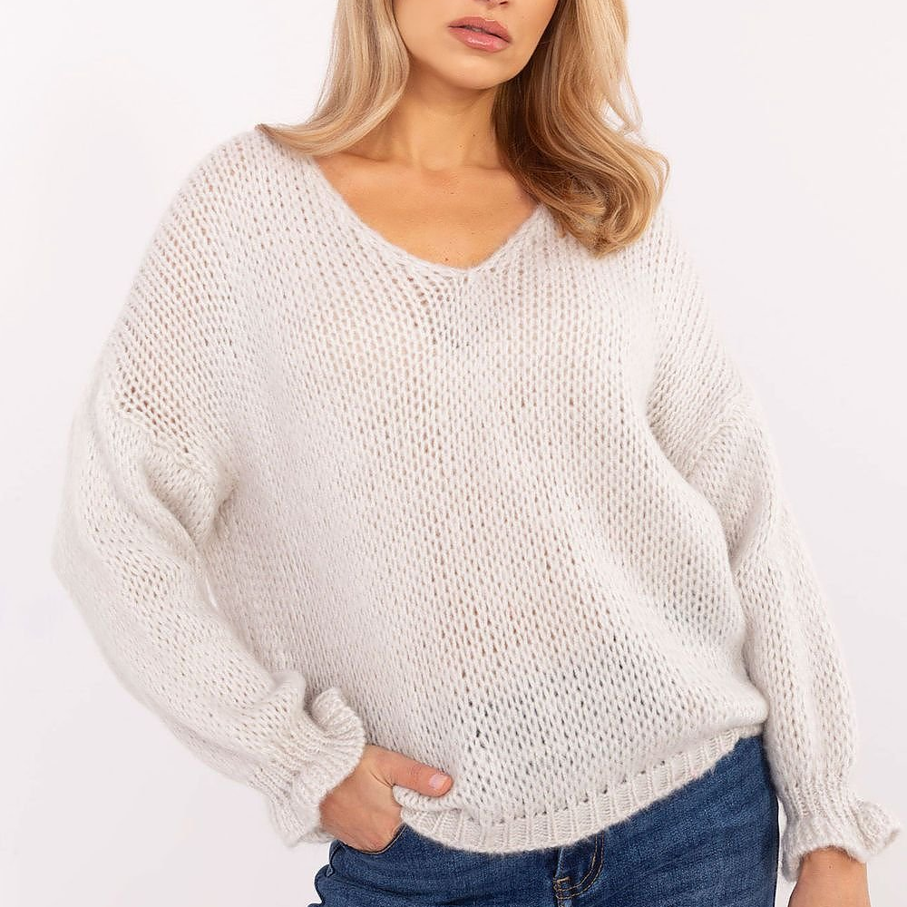 Krohn-e | Lässiger Pullover mit V-ausschnitt Weich und Atmungsaktiv Entspannte Passform