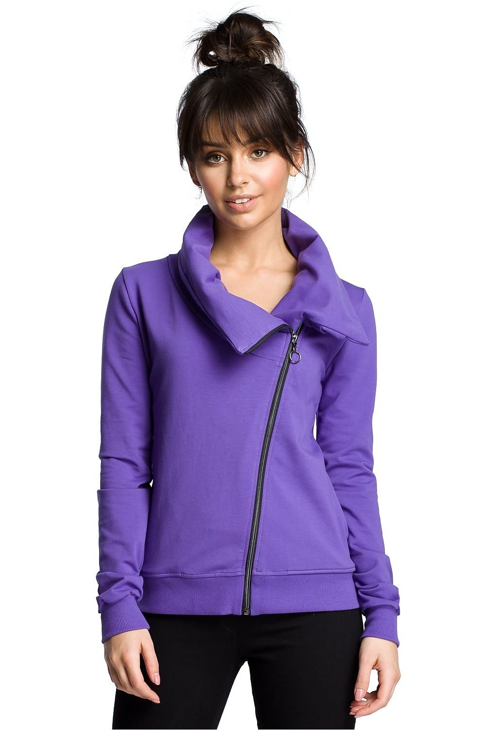 Krohn-e | Asymmetrisches Sweatshirt mit Hohem Kragen Weich und Trendy Moderner Look