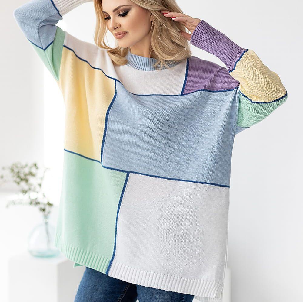 Krohn-e | Strickpullover mit Grafischem Muster Oversized Fit Weich und Bequem
