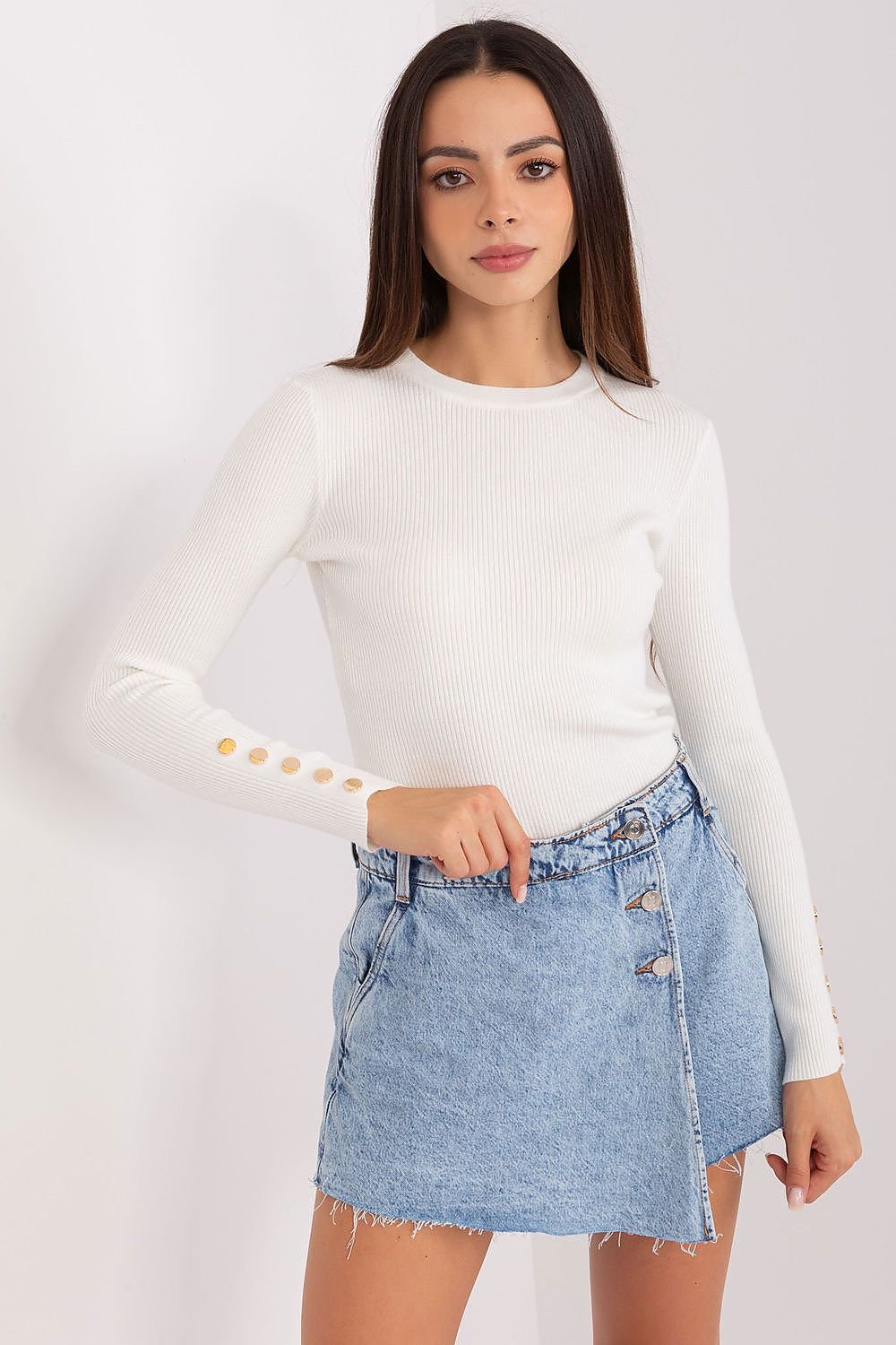 Krohn-e | Rippstrick Bluse mit Knöpfen Weich und Elegant Zeitloses Aussehen