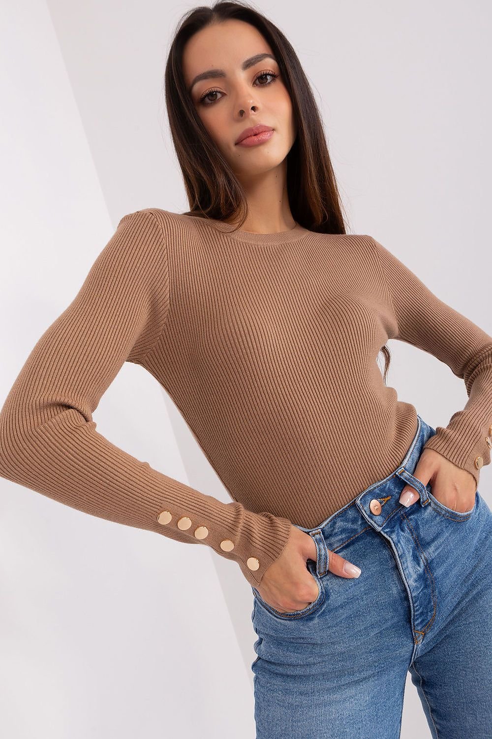 Krohn-e | Rippstrick Bluse mit Knöpfen Weich und Elegant Zeitloses Aussehen