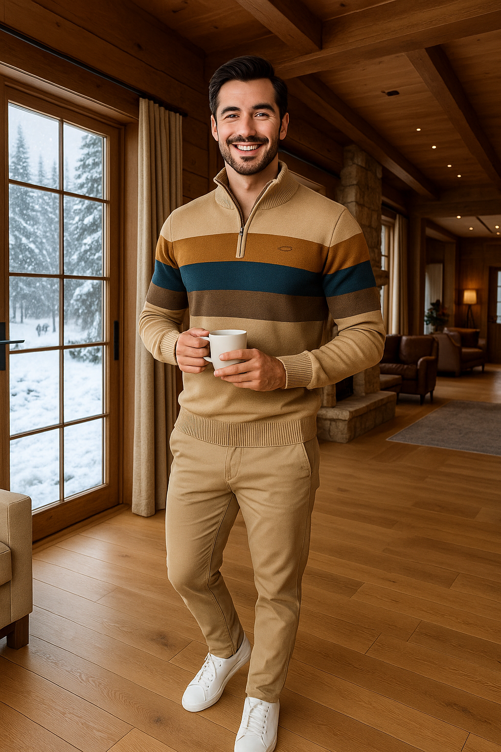 Krohn-e | Wärmer Strickpullover mit Reißverschluss für Den Winter