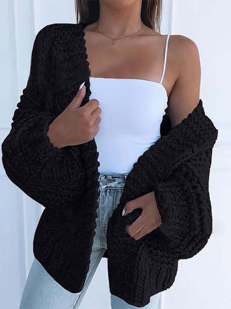 Krohn-e | Chunky Strickcardigan Weich und Warm Trendiger Komfort