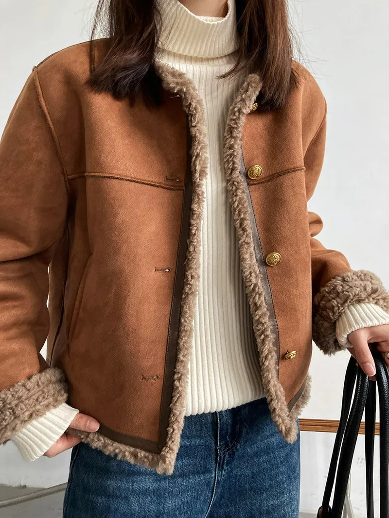 Krohn-e | Eleganter Plüschmantel