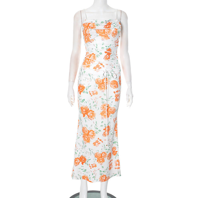 Damenkleid Zoe: figurbetont, Spaghettiträger, Print