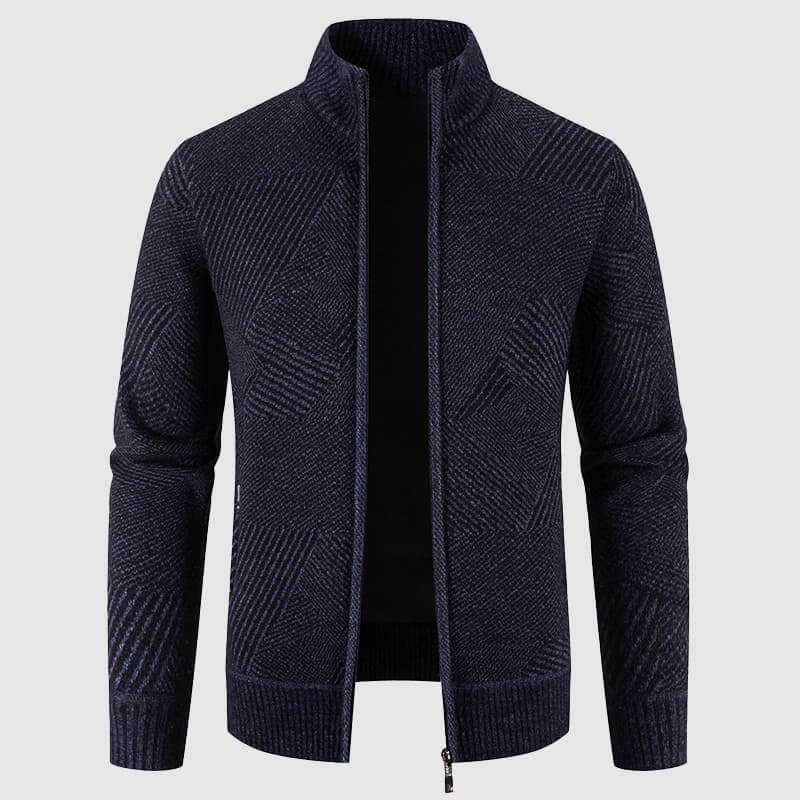 Krohn-e | Herren geometrisches Strick-Cardigan-Jacke