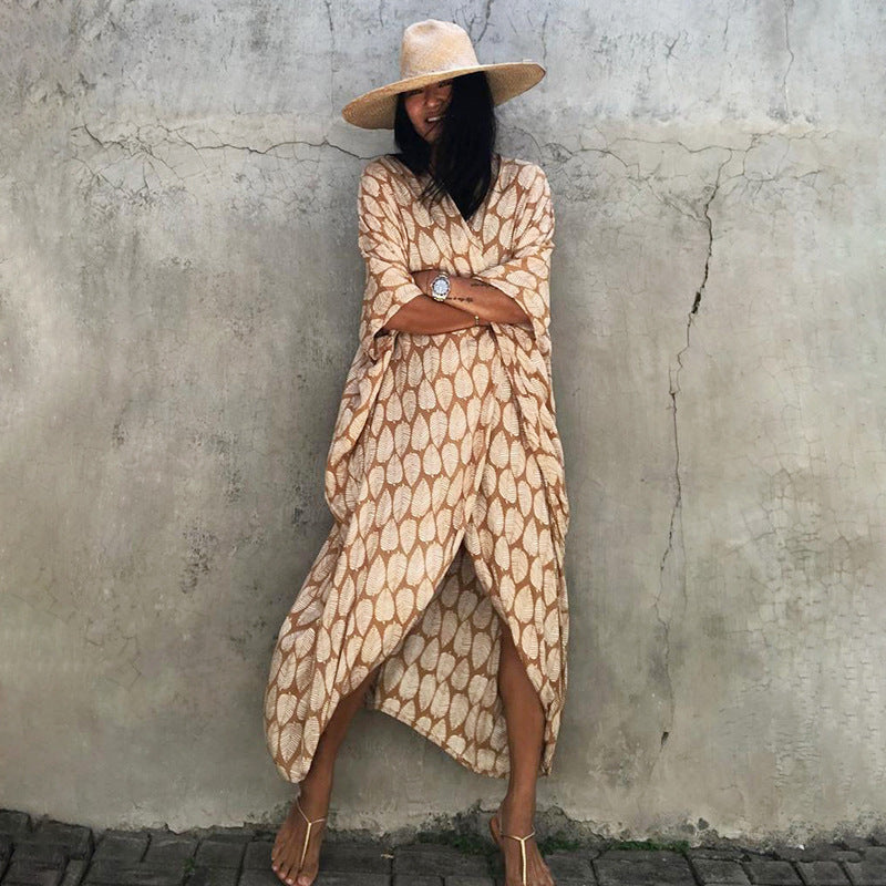 Krohn-e | Glamouröse Sonnenschutz Resort Strandkleid Cover Up