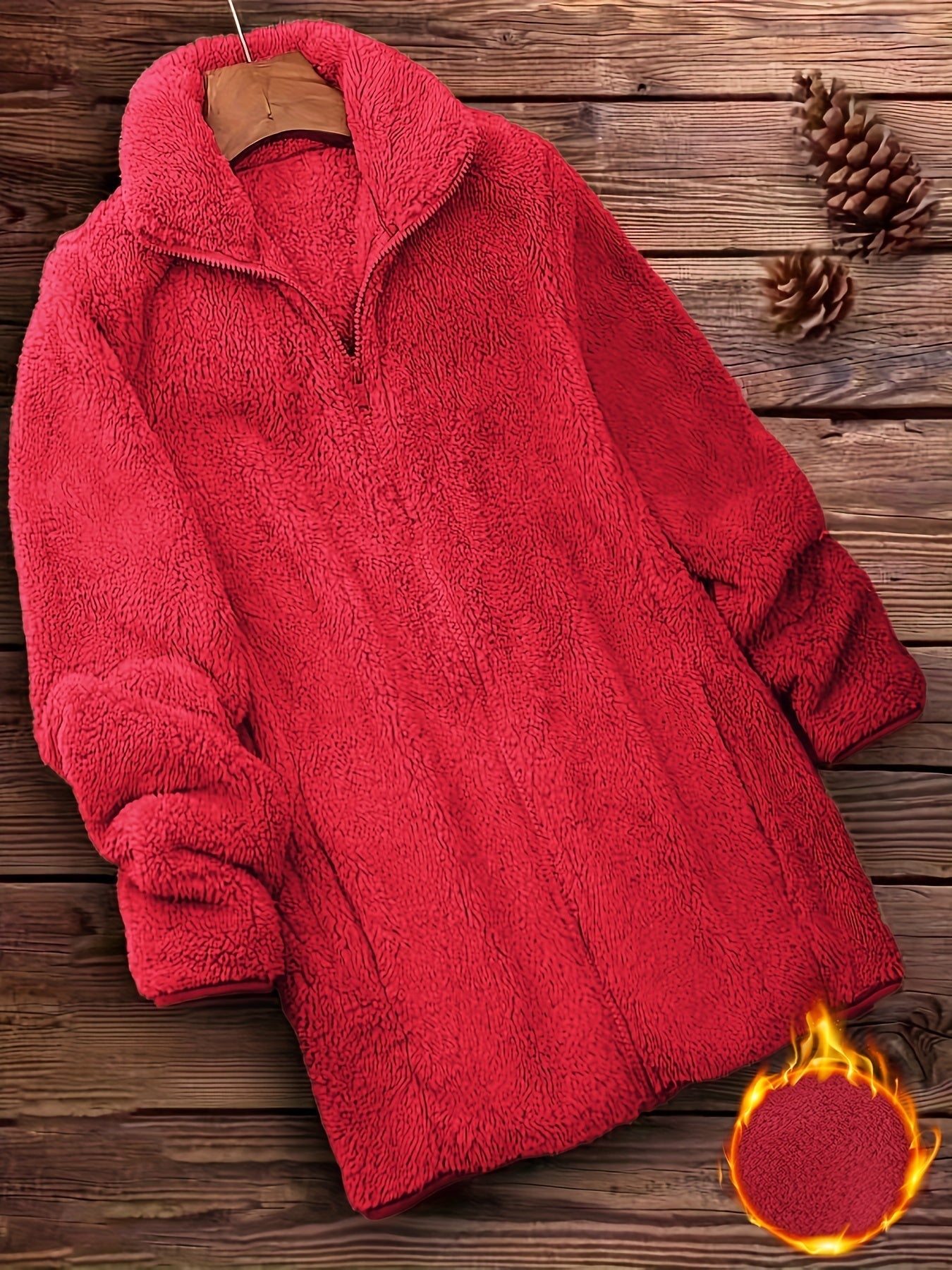 Krohn-e | Plüschjacke Polyester Weich und Warm