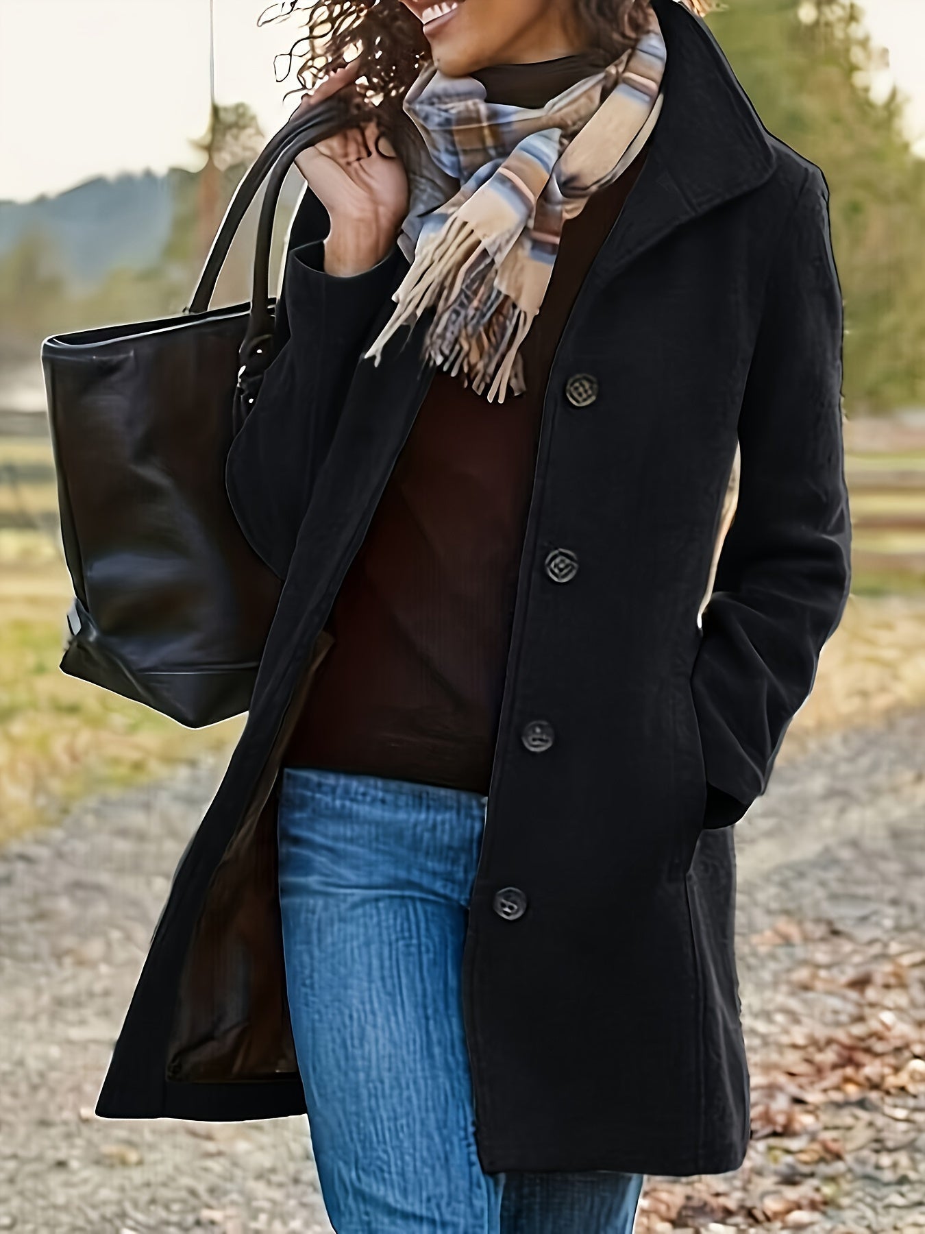 Krohn-e | Plüschjacke Polyester Warm und Stilvoll