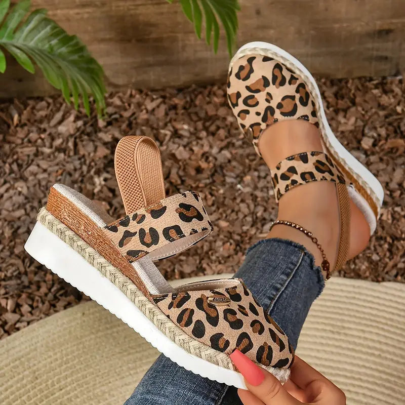KROHN-E Damen Plateau Sandalen Verstellbare Riemen Komfort