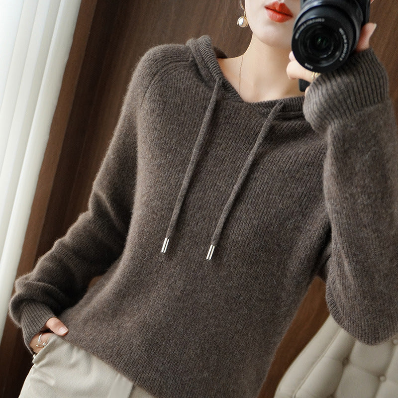Krohn-e | Strickpullover mit Kapuze Weicher Strick Lässige Passform