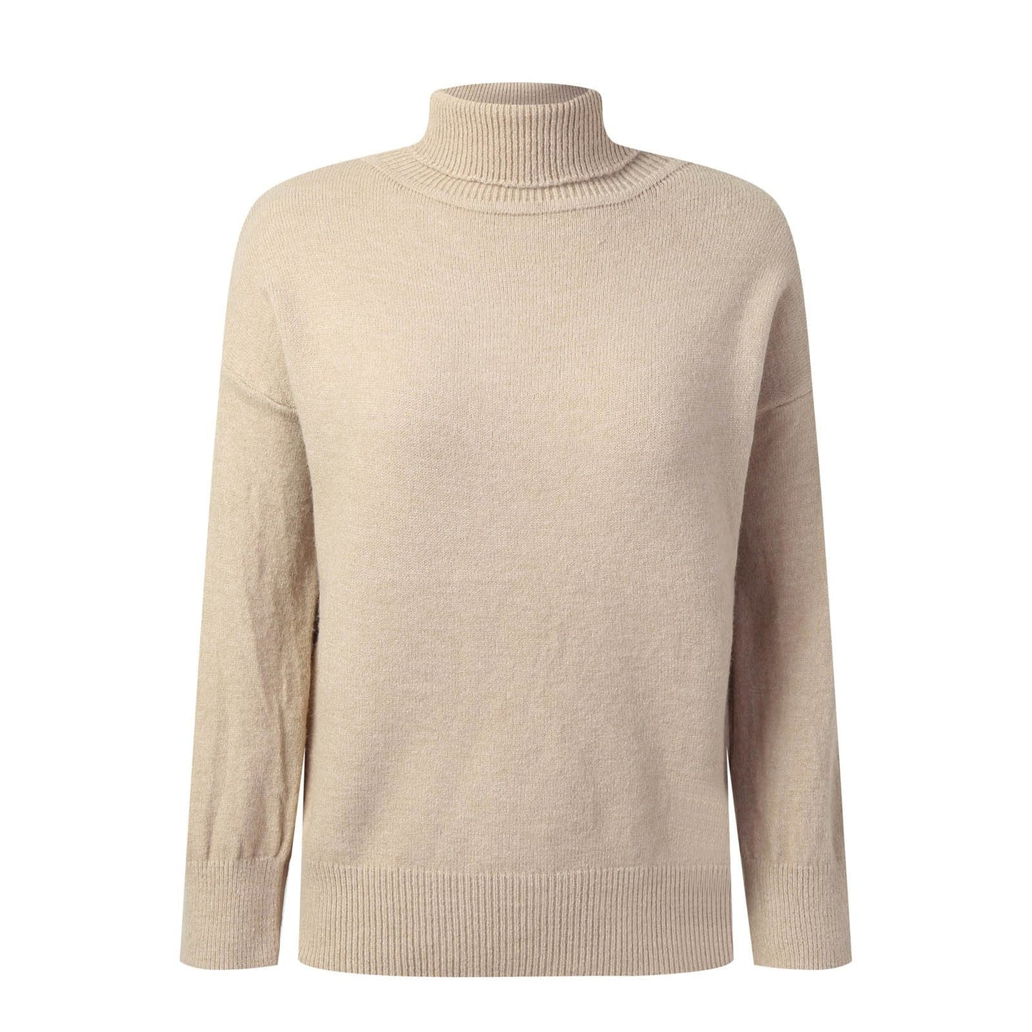 Elegantes Rollkragenpullover mit gerippten Ärmeln für Damen