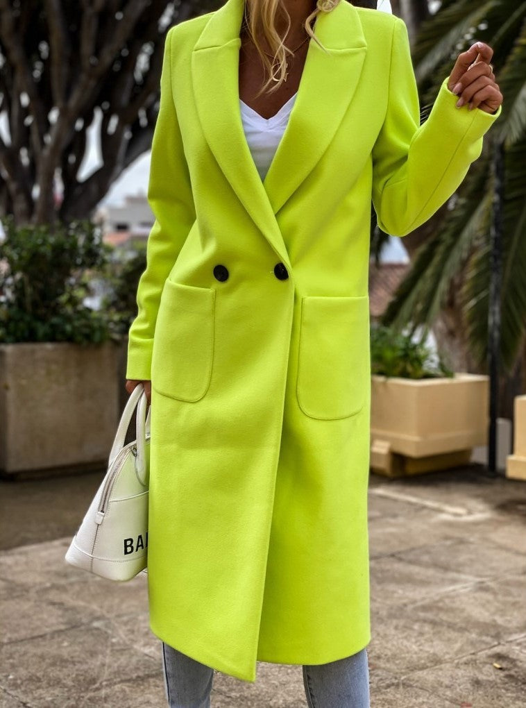 Elegantes, langes Wollmäntel mit Reverskragen von Josepha