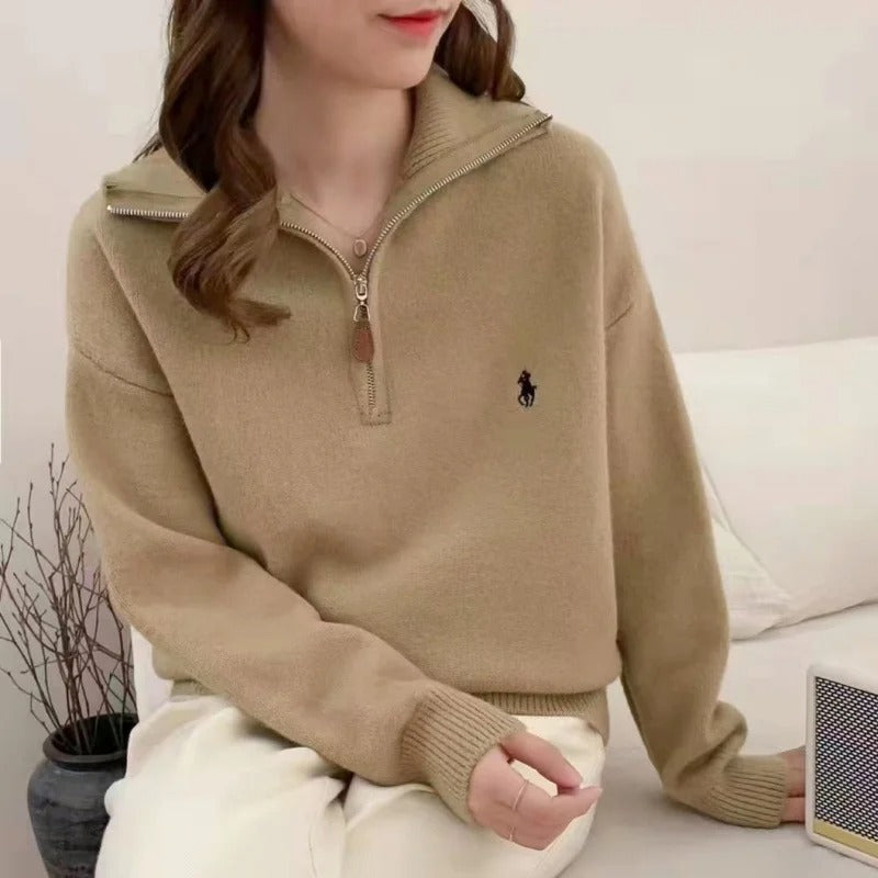 Krohn-e | Bequemer Pullover mit Reißverschluss