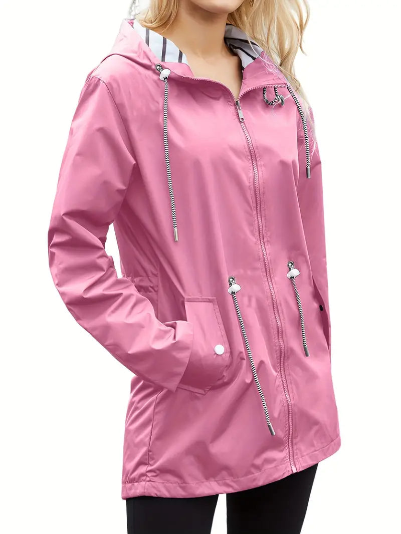 Krohn-e | Lässiger Wasserdichter Hoodie mit Langen Ärmeln, Knie-Lang für Frauen Perfekt für Herbst und Winter