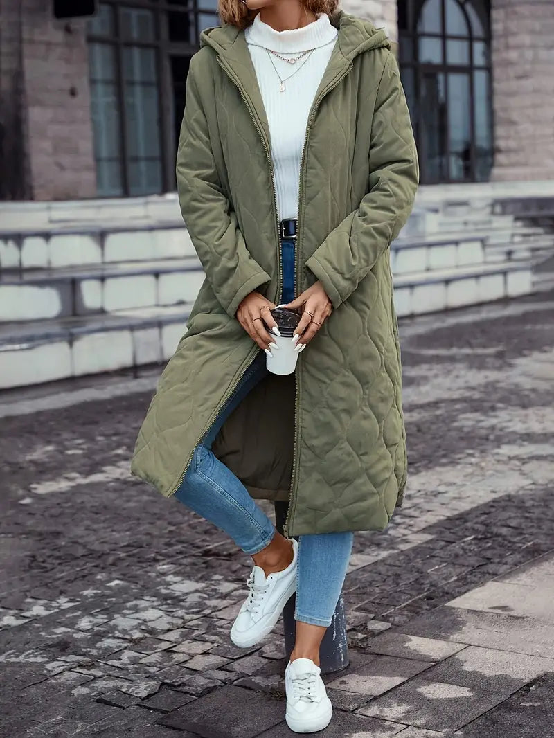 Krohn-e | Lange Lockere Kapuzen-Winterjacke - Krohn-e