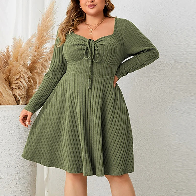 Thaliora® Damenstrickkleid mit Bindedetail