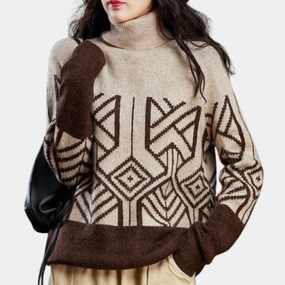 Trendiger Damen-Rollkragenpullover ALOHA im stylischen Design