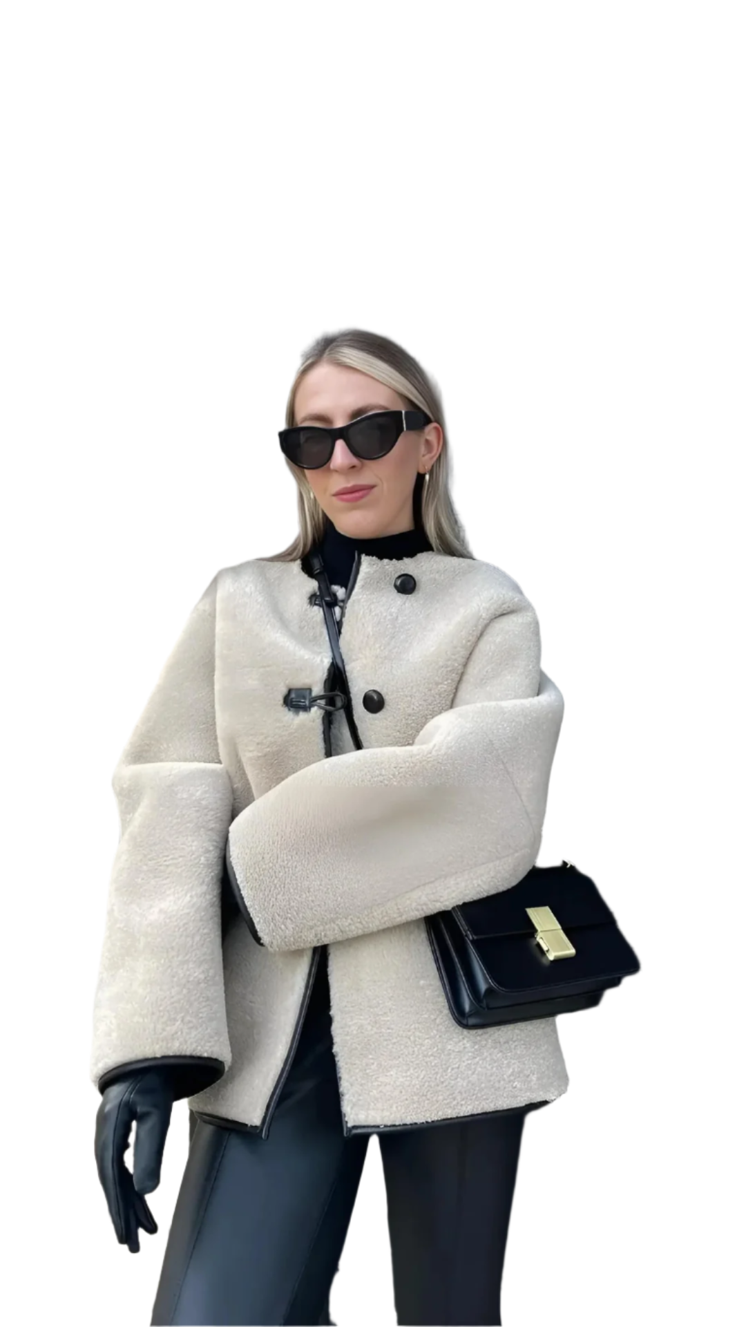 Krohn-e | Leder Damenjacke mit Kunstpelz