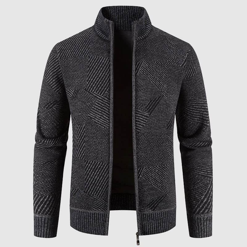 Krohn-e | Herren geometrisches Strick-Cardigan-Jacke