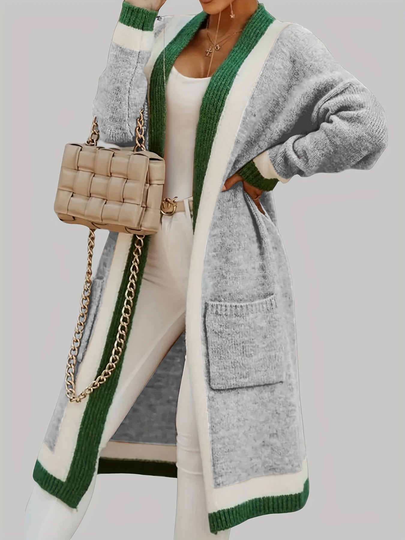 Krohn-e | Lange Strickcardigan Vintage Inspiration mit Herbstlichen Akzenten
